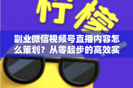 副业微信视频号直播内容怎么策划?从零起步的高效实战指南 副业微信视频号直播内容怎么策划?从零起步的高效实战指南