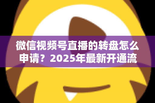 微信视频号直播的转盘怎么申请？2025年最新开通流程与玩法技巧全解析