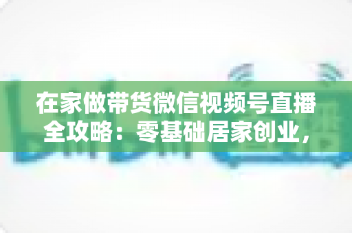 在家做带货微信视频号直播全攻略：零基础居家创业，一部手机开启副业变现之路