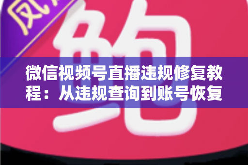 微信视频号直播违规修复教程：从违规查询到账号恢复的全流程实操指南
