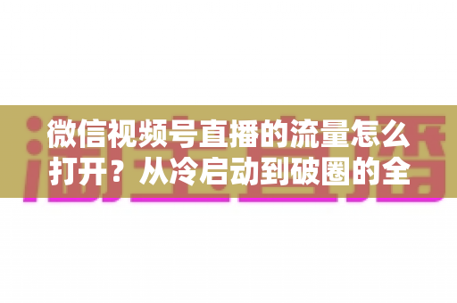 微信视频号直播的流量怎么打开？从冷启动到破圈的全流程实战指南