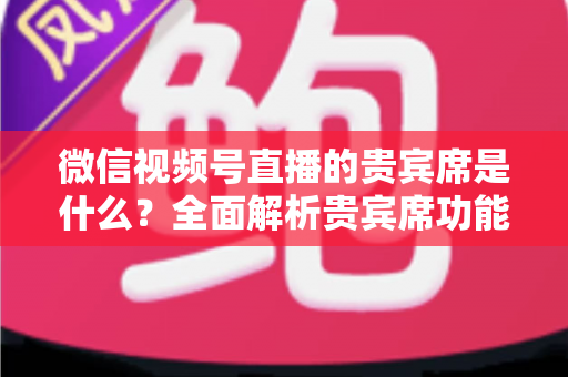 微信视频号直播的贵宾席是什么？全面解析贵宾席功能、权益与使用攻略