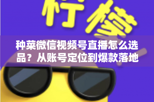 种菜微信视频号直播怎么选品？从账号定位到爆款落地的全流程实战指南