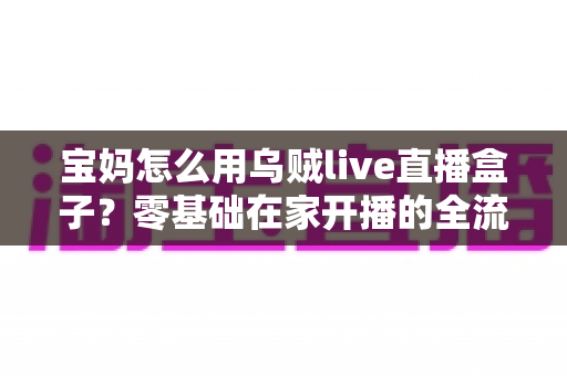宝妈怎么用乌贼live直播盒子？零基础在家开播的全流程实用指南